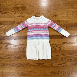 Gymboree Girls Fairisle Sweater Dress - Little Snowflake - White